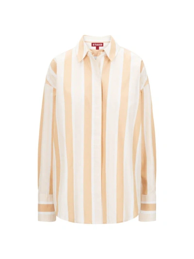Staud Women's Colton Striped Button-up Shirt In Sand Stripe