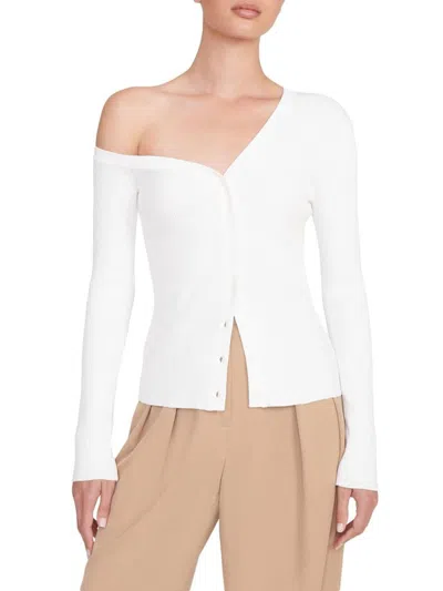 Staud Women's Craftsman Asymmetric Sweater In White