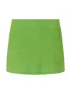 Staud Crest Suede Mini Skirt In Green