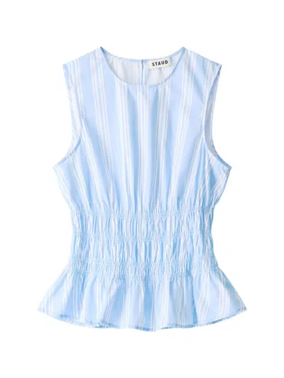 Staud Women's Culver Striped Sleeveless Top In Blue