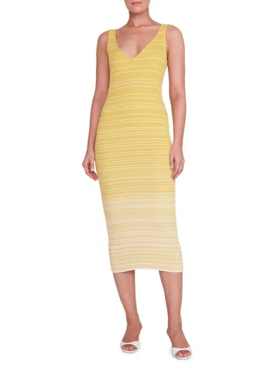 Staud Women's Dana Ombré Midi-dress In Yellow Multicolor