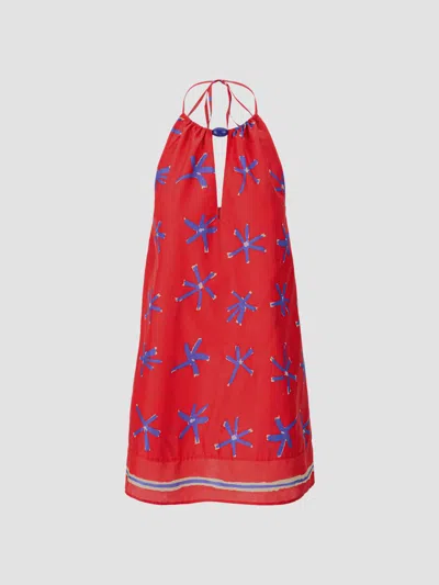 Staud Women's Dani Linen Halter Mini Dress In Painted Foulard