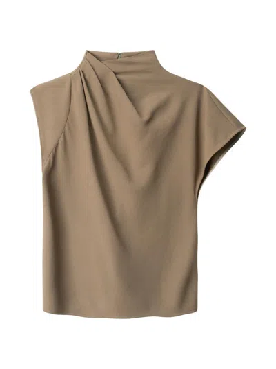 Staud Women's Davina Draped Top In Brown
