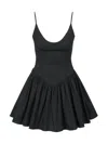 Staud Dena Cotton Poplin Minidress In Black