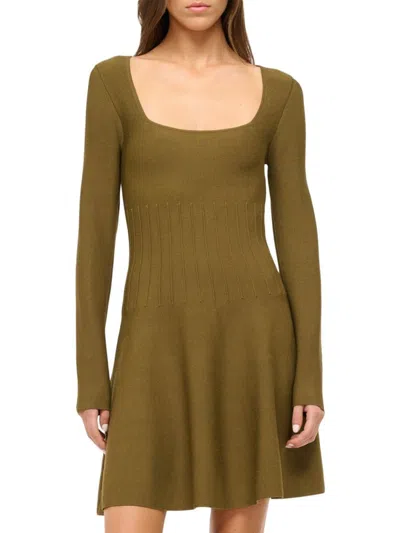 Staud Women's Deora Knit Fit & Flare Long-sleeve Minidress