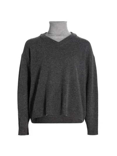 Staud Women's Doris Cashmere V-neck Sweater In Gray