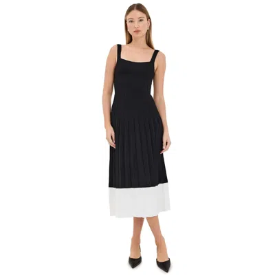 STAUD STAUD WOMEN'S ELLISON SLEEVELESS DRESS, BLACK/IVORY