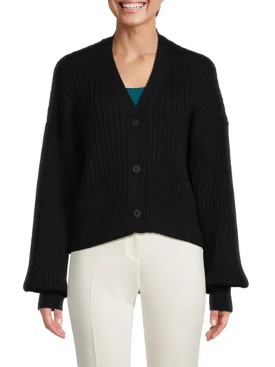 Staud Women's Eloise Ribbed Knit Cardigan In Black