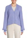 Staud Women's Eloise Ribbed Knit Cardigan In Periwinkle