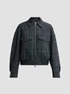 Staud Eugene Plaid Zip Front Jacket In Blue