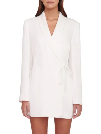 Staud Women's Everly Blazer Wrap Mini Dress In White