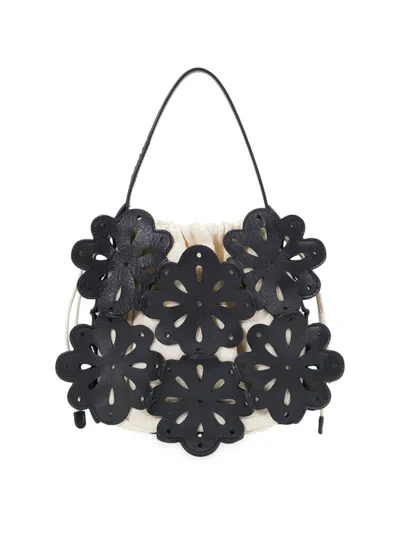 Staud Women's Flora Leather Basket Bag In Black
