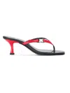 Staud Flynn Kitten Heel Sandals Black Red Rose
