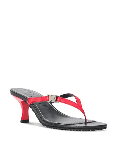 Staud Women's Flynn Kitten Heel Thong Sandals In Red