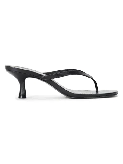 Staud 55mm Freja Leather Thong Sandals In Black
