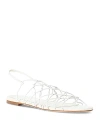 Staud Gio Knotted Elastic And Leather Sandals In White