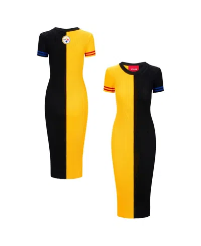 Staud Women's Gold/black Pittsburgh Steelers Colleen Dress In Multi