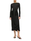 Staud Women's Gres Draped Midi-dress In Black