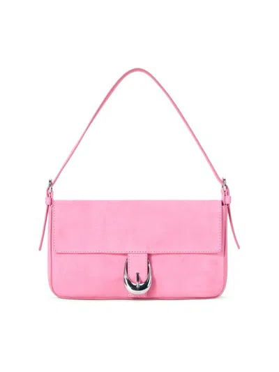 Staud Harlow Suede Shoulder Bag In Pink