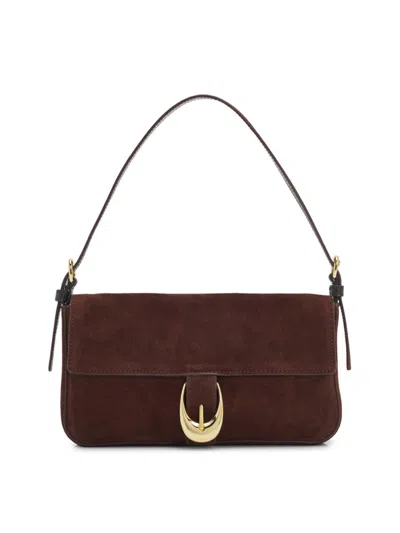 Staud Women's Harlow Suede Shoulder Bag In Burgundy