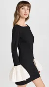 Staud Long-sleeved Dress In Black