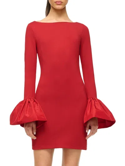 STAUD WOMEN'S HAWTHORNE BELL-SLEEVE MINIDRESS