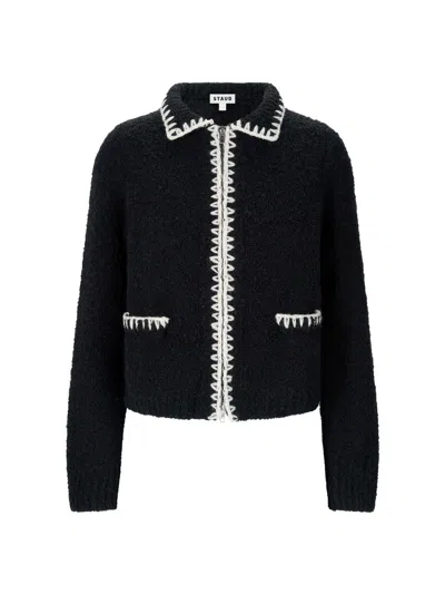 Staud Women's Jeremy Tweed Sweater In Black