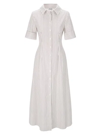 Staud Women's Joan Striped Stretch-cotton Maxi-shirtdress