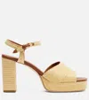Staud Jodie Ankle Strap Platform Sandal In Brown