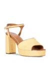 Staud Jodie Ankle Strap Platform Sandal In Gold