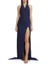 Staud Women's Julius High-slit A-line Gown In Blue