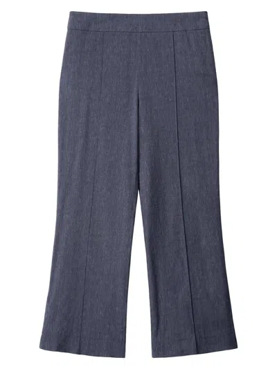 Staud Women's Knack Linen-blend Crop Pants In Blue
