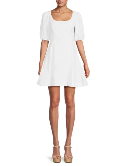 Staud Women's Laelia Solid Mini A-line Dress In White