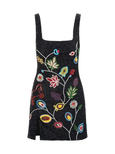 Staud Women's Le Sable Floral-beaded Minidress In Black