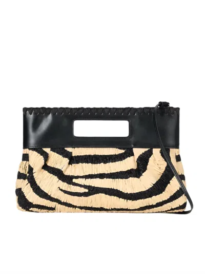 Staud Women's Lena Clutch Bag In Zebra Raffia In Multi