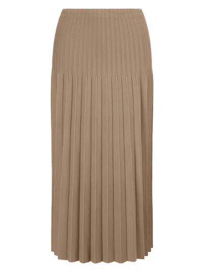 Staud Women's Lena Pleated Midi-skirt In Brown