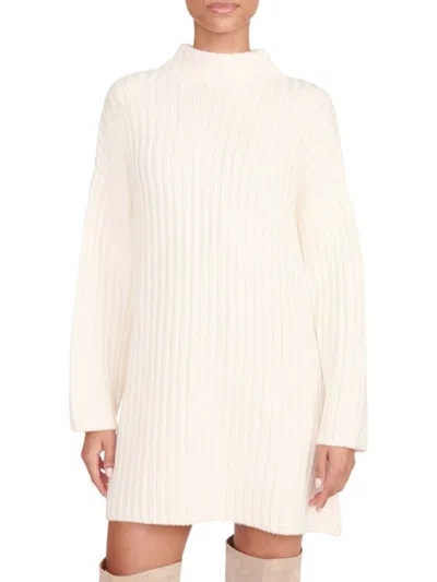Staud Women's Linear Rib-knit Mini Sweater Dress In Ivory
