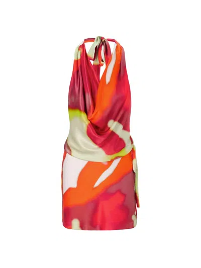 Staud Liora Silk Dress In Multi