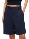 Staud Luisa Pleated Twill Shorts In Navy