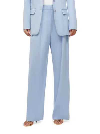 Staud Women's Luisa Pleated Wide-leg Pants In Periwinkle