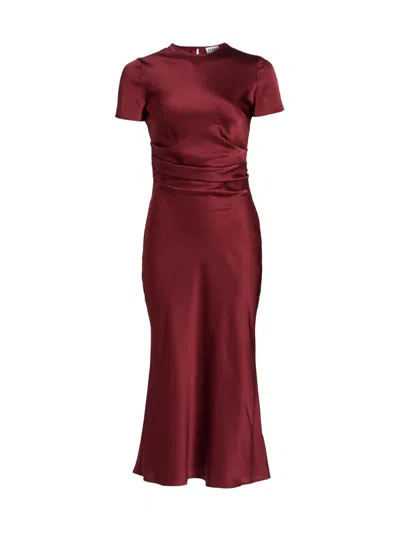 Staud Women's Marcel Silk Midi-dress In Red