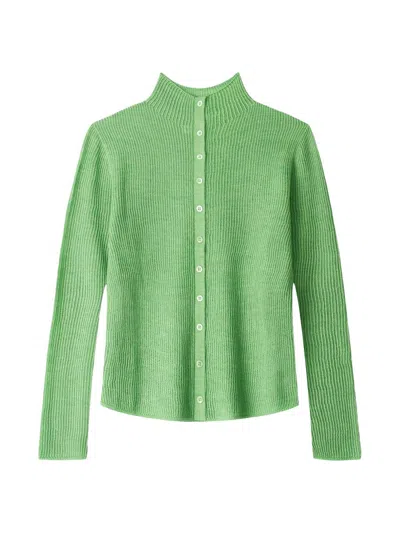Staud Women's Marianne Rib-knit Wool-blend Sweater In Green