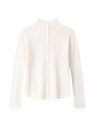 Staud Women's Marianne Rib-knit Wool-blend Sweater In White