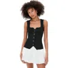 Staud Marisa Square Neck Vest In Black