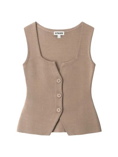 Staud Women's Marisa Vest Top In Brown