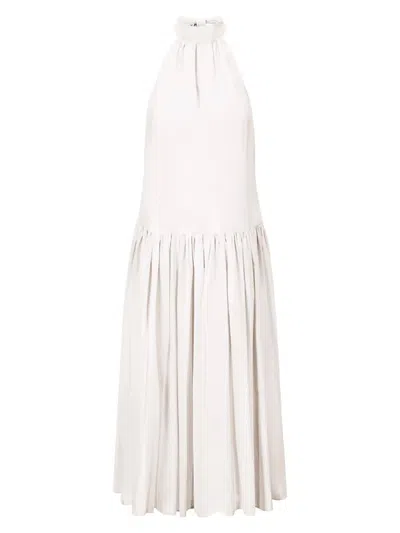 Staud Women's Marlowe Poplin Halter Maxi Dress In White