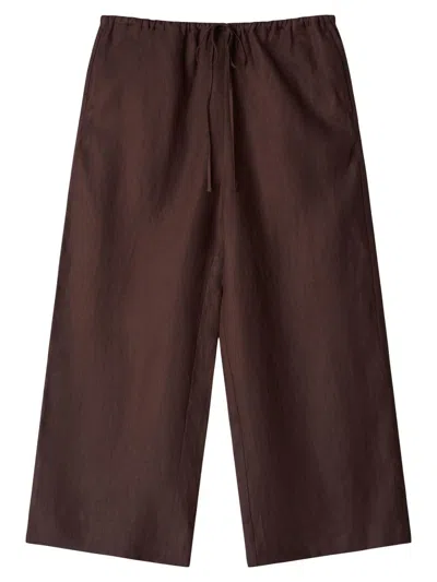 Staud Women's Mateo Linen Crop Pants In Brown