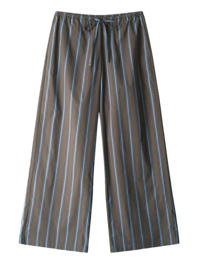 Staud Women's Mateo Striped Relaxed-fit Drawstring Pants In Brown