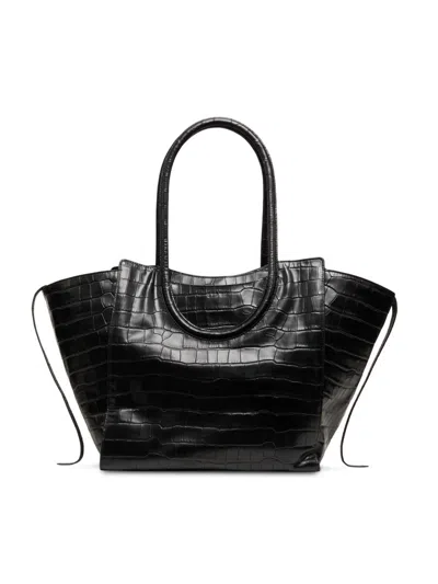 Staud Women's Maude Croc-embossed Leather Tote Bag In Black