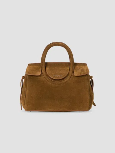 Staud Women's Maude Mini Suede Carryall Bag In Cigar